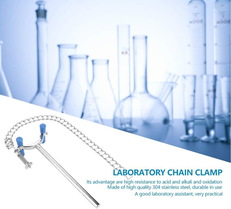 Maxmartt Lab Chain Clamp Holder, 19.7inch Stainless Steel Lab Glassware Clamp Lab Stand Chain Clamp Adjustable Lab Clamp Chain Long Chain Clamp Save and Sturdy for Beakers, Bottles, Flasks - Image 3